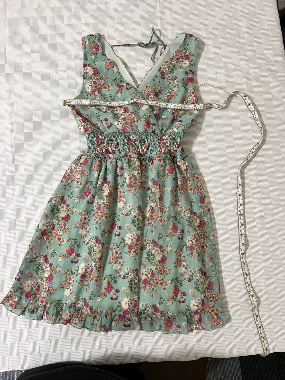 Speechless Mint Floral Smocked Waist Sundress